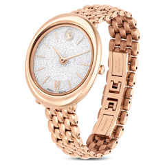 Imber oval watch Swiss Made, Metal bracelet, Gold tone, Rose gold-tone finish