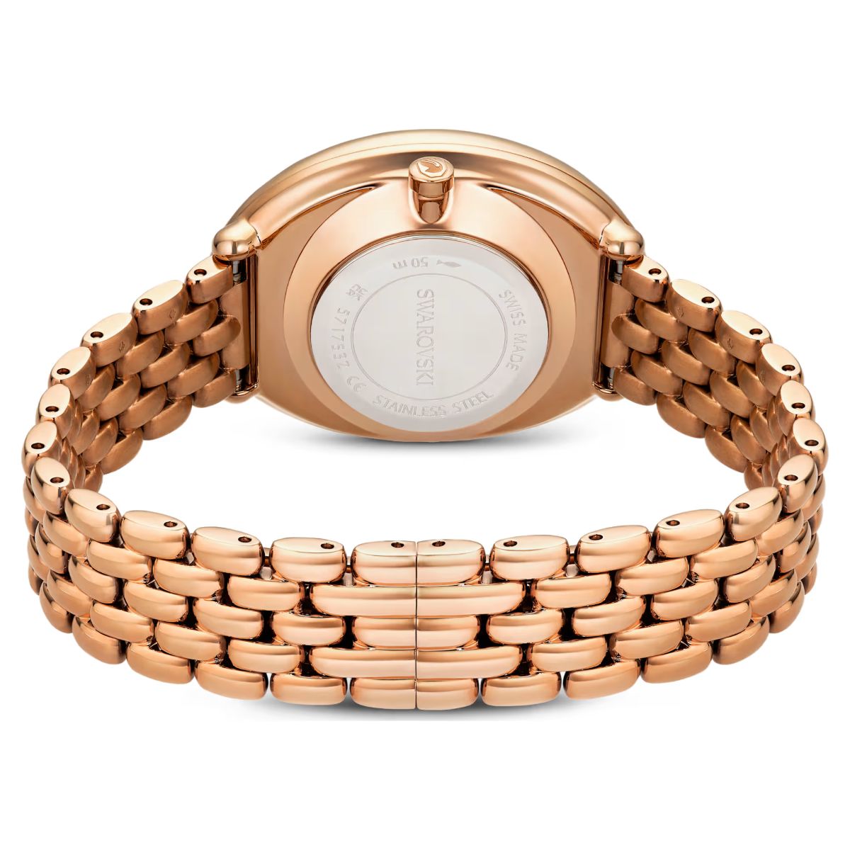 Imber oval watch Swiss Made, Metal bracelet, Gold tone, Rose gold-tone finish