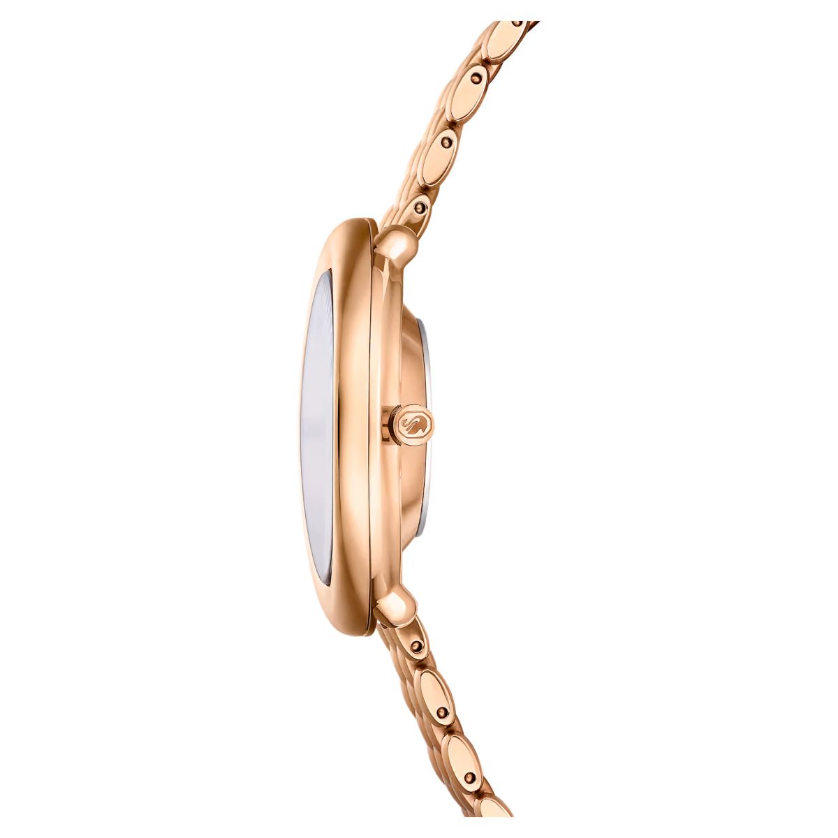 Imber oval watch Swiss Made, Metal bracelet, Gold tone, Rose gold-tone finish