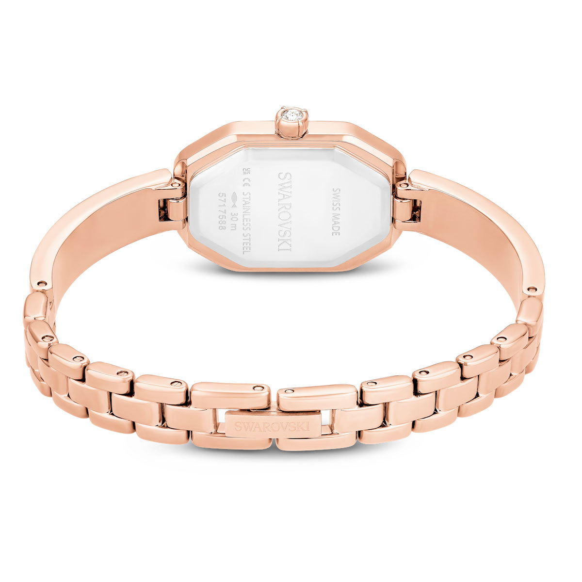 Dextera bangle watch, Swiss Made, Metal bracelet, Pink, Rose gold-tone plated