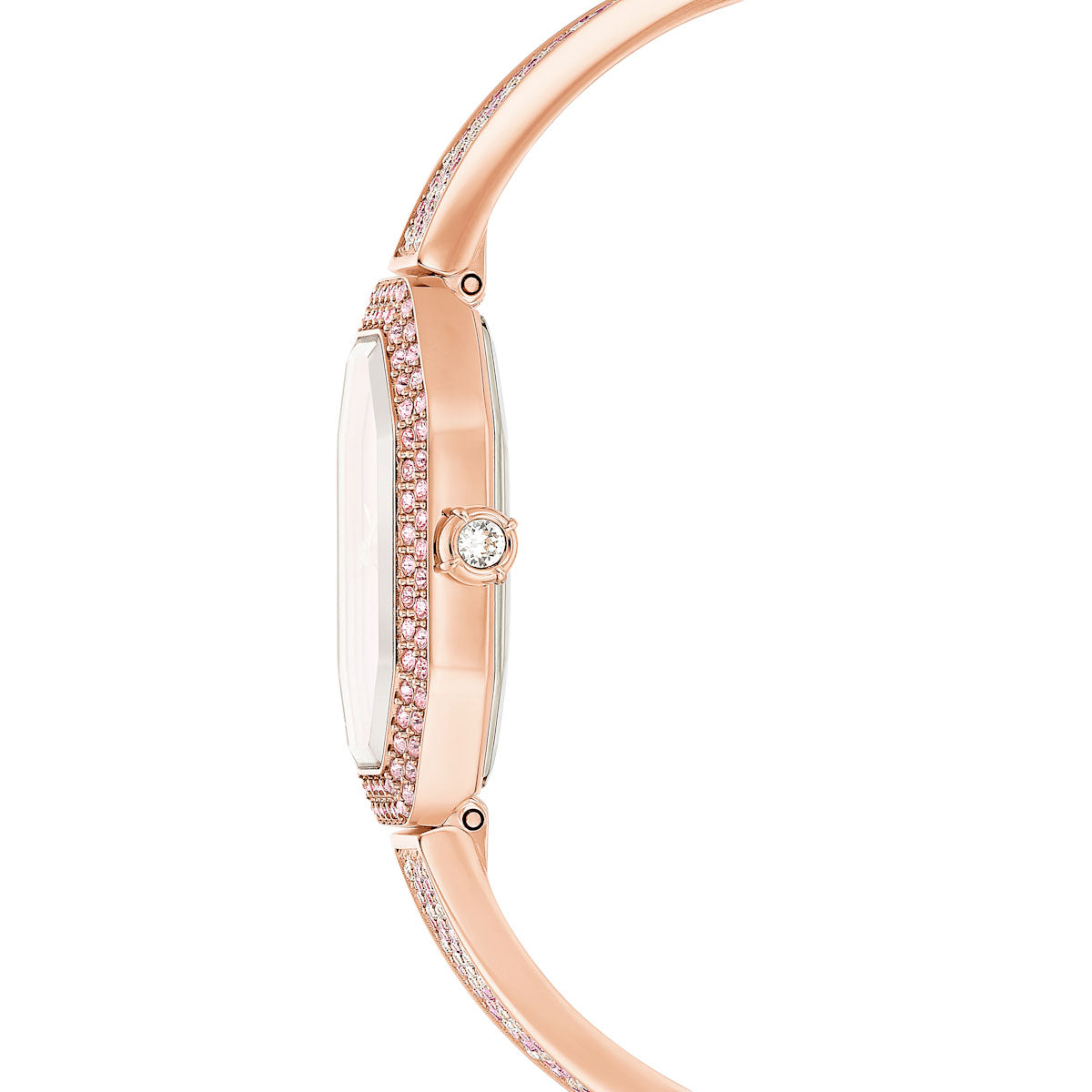 Dextera bangle watch, Swiss Made, Metal bracelet, Pink, Rose gold-tone plated