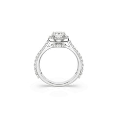 Una Angelic ring, Round cut, White, Silver-tone finish