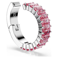 Matrix ear cuffs, Baguette cut, Pink, Rhodium plated