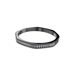Matrix bangle, Baguette cut, Octagon shape, Gray, Ruthenium plated