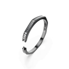Matrix bangle, Baguette cut, Octagon shape, Gray, Ruthenium plated