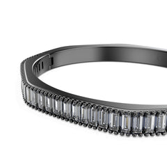 Matrix bangle, Baguette cut, Octagon shape, Gray, Ruthenium plated