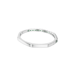Matrix bangle, Baguette cut, Octagon shape, Green, Rhodium plated