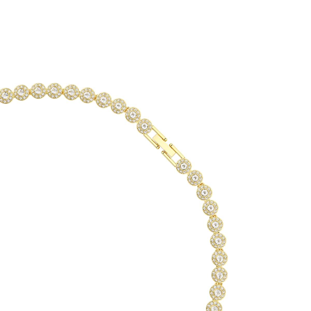 Una Angelic set, Round cut, White, Gold-tone plated