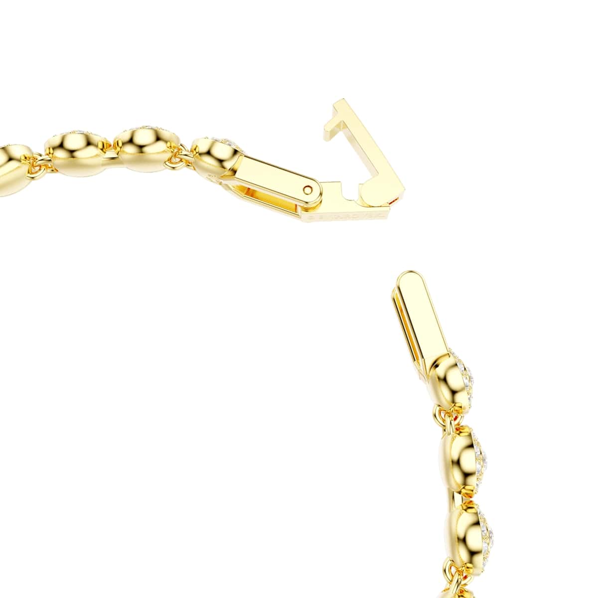 Una Angelic set, Round cut, White, Gold-tone plated