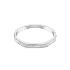 Matrix bangle, Baguette cut, Octagon shape, White, Rhodium plated