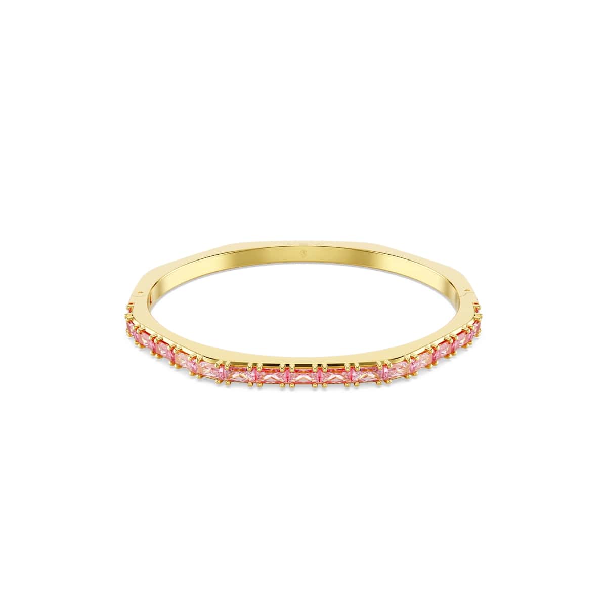 Matrix bangle, Baguette cut, Octagon shape, Pink, Gold-tone plated