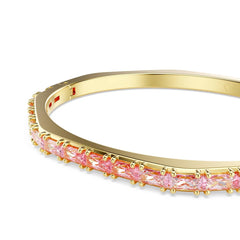 Matrix bangle, Baguette cut, Octagon shape, Pink, Gold-tone plated