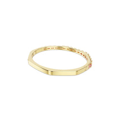 Matrix bangle, Baguette cut, Octagon shape, Pink, Gold-tone plated