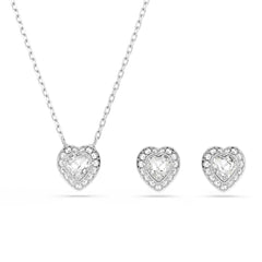 Ariana Grande x Swarovski set, Mixed cuts, Heart, White, Rhodium plated