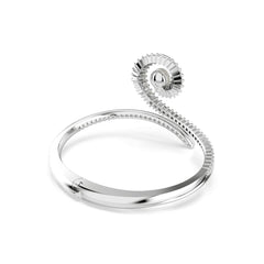 Ariana Grande x Swarovski bangle, Crystal pearl, Baguette cut, White, Rhodium plated