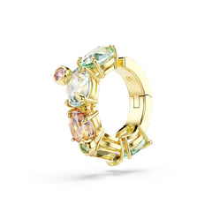 Gema ear cuff, Single, Mixed cuts, Multicolored, Gold-tone plated