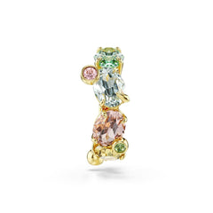 Gema ear cuff, Single, Mixed cuts, Multicolored, Gold-tone plated