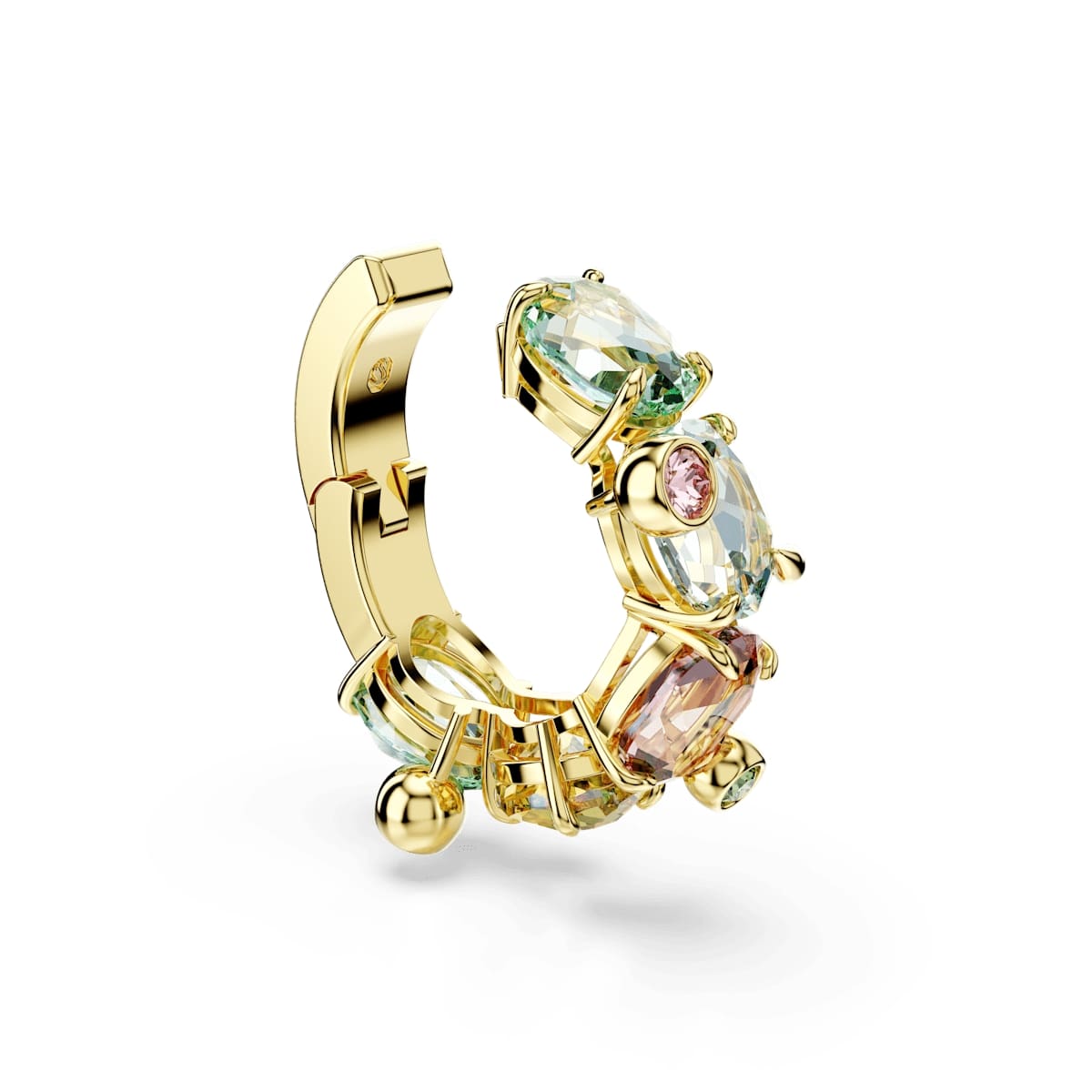 Gema ear cuff, Single, Mixed cuts, Multicolored, Gold-tone plated