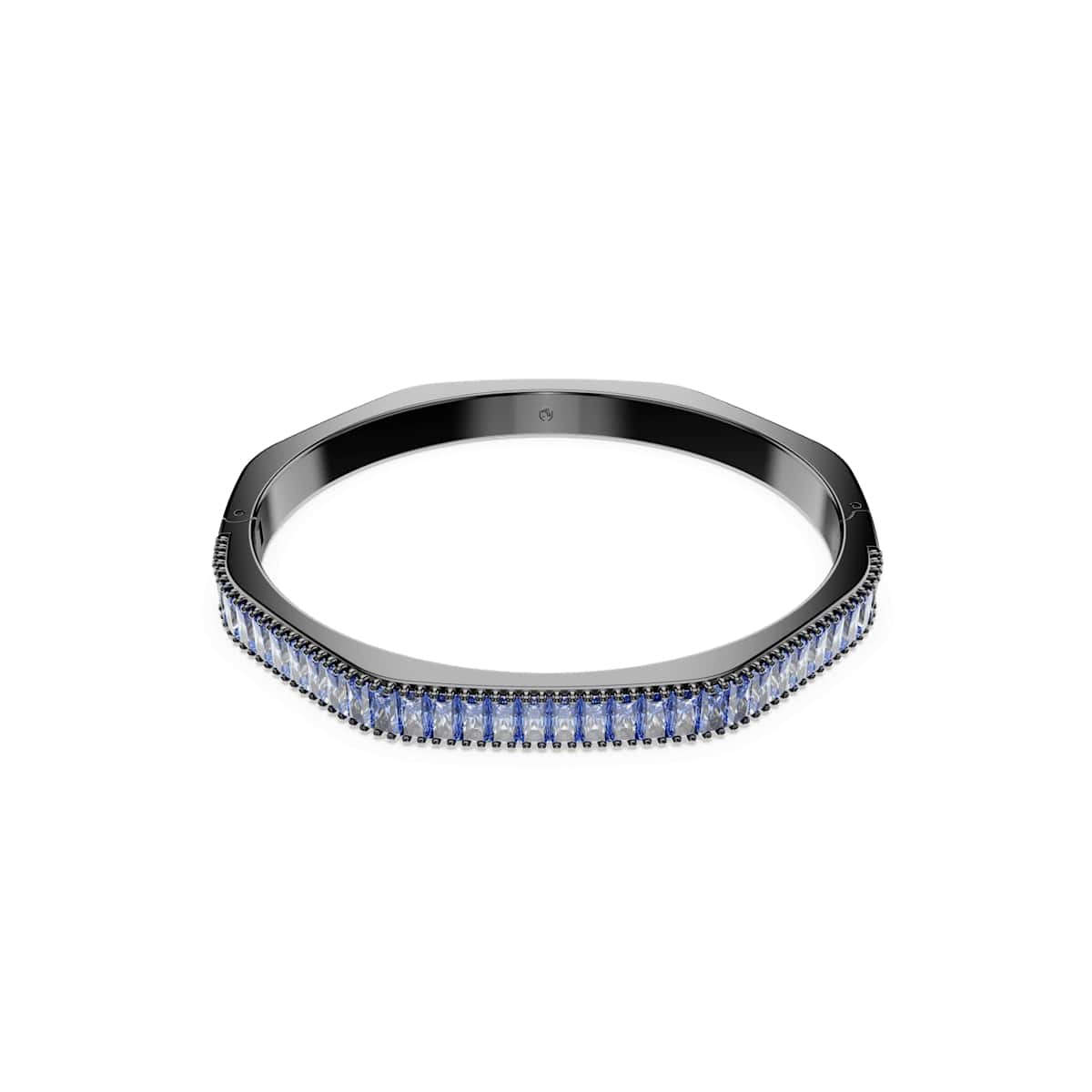 Matrix bangle, Baguette cut, Octagon shape, Blue, Ruthenium plated