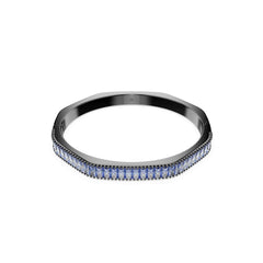 Matrix bangle, Baguette cut, Octagon shape, Blue, Ruthenium plated