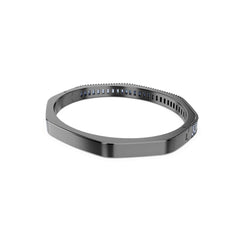 Matrix bangle, Baguette cut, Octagon shape, Blue, Ruthenium plated
