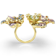 Idyllia ring, Mixed cuts, Pavé, Flower, Multicolored, Mixed metal finish