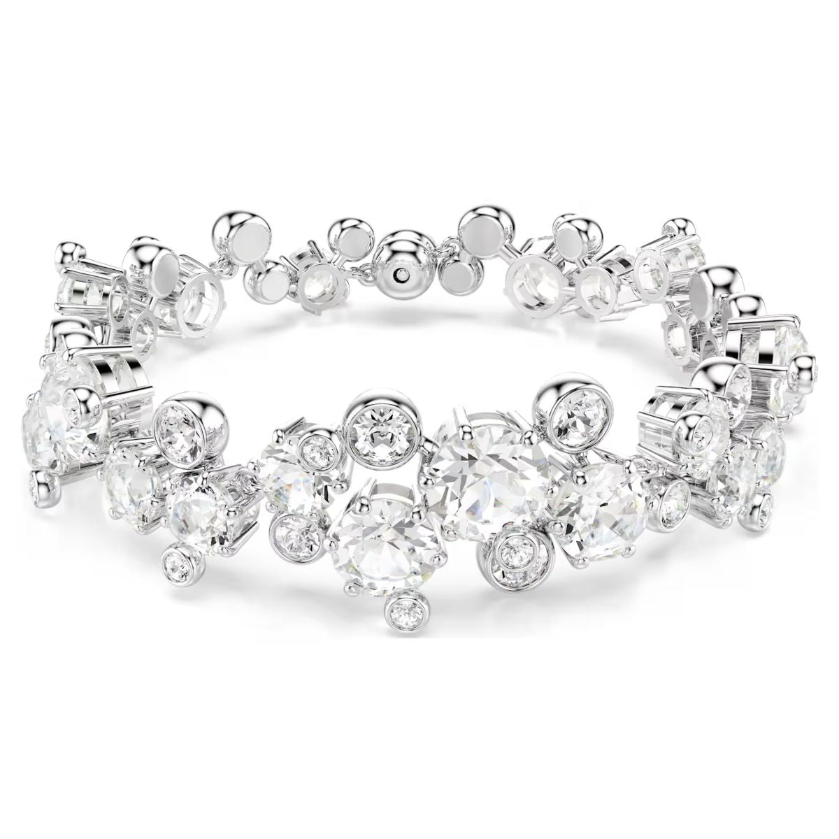 Constella bracelet Mixed cuts, White, Rhodium plated