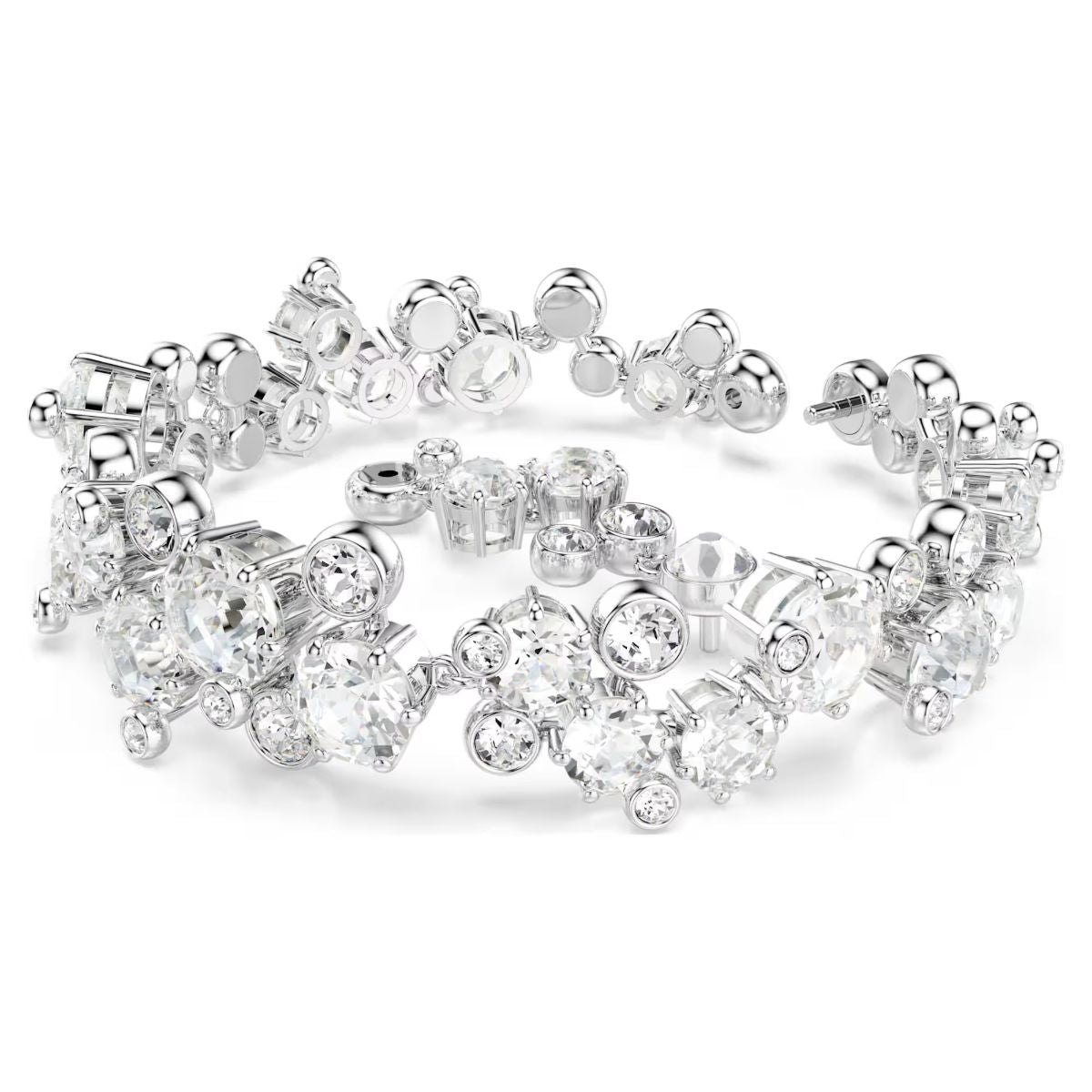 Constella bracelet Mixed cuts, White, Rhodium plated