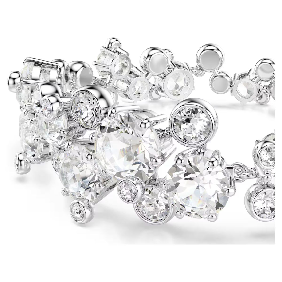 Constella bracelet Mixed cuts, White, Rhodium plated