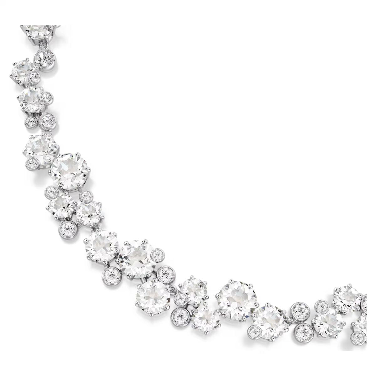 Constella necklace Round cut, White, Rhodium plated