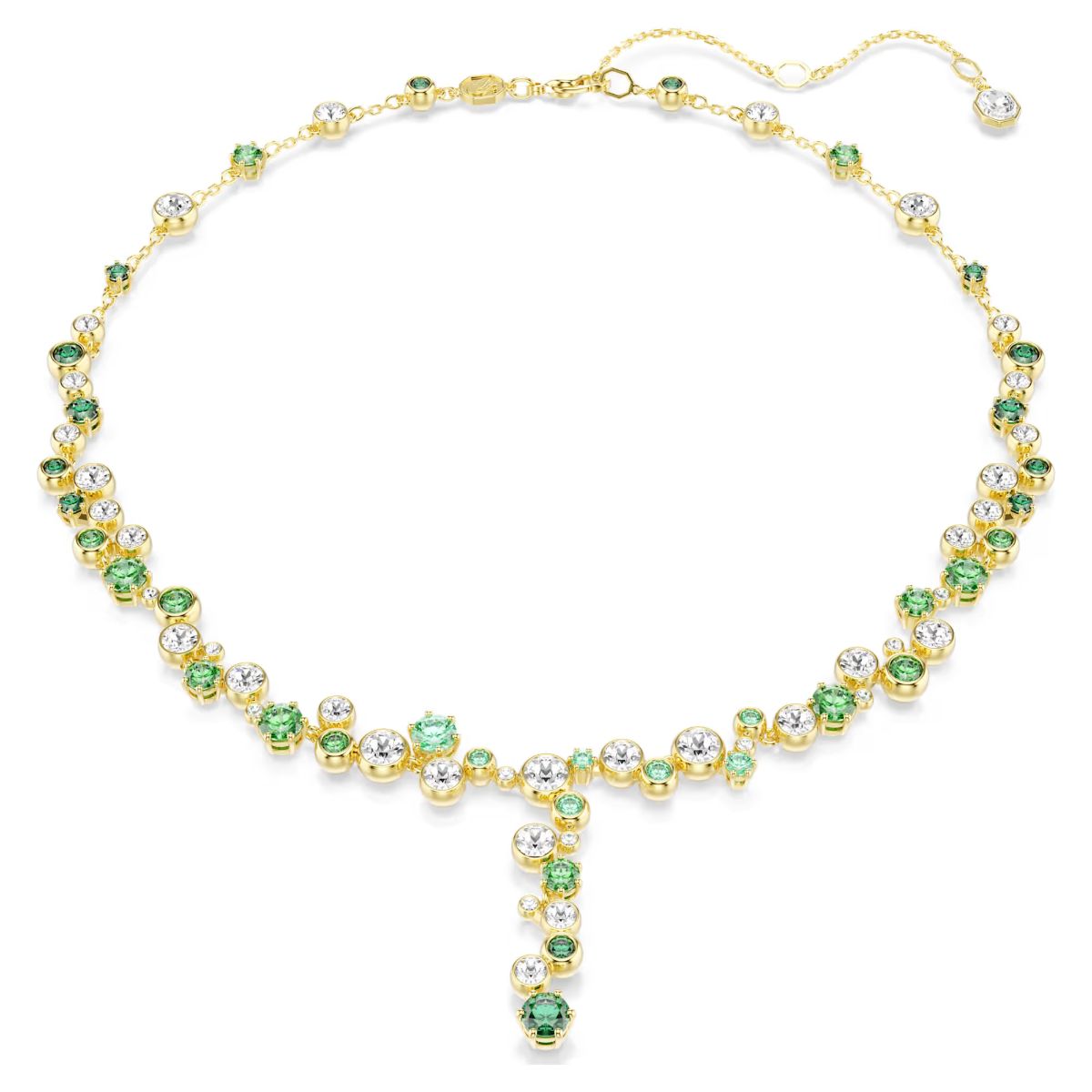Constella Y necklace Mixed cuts, Green, Gold-tone plated - LAST IN STOCK