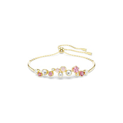 Constella bracelet, Mixed cuts, Multicolored, Gold-tone plated
