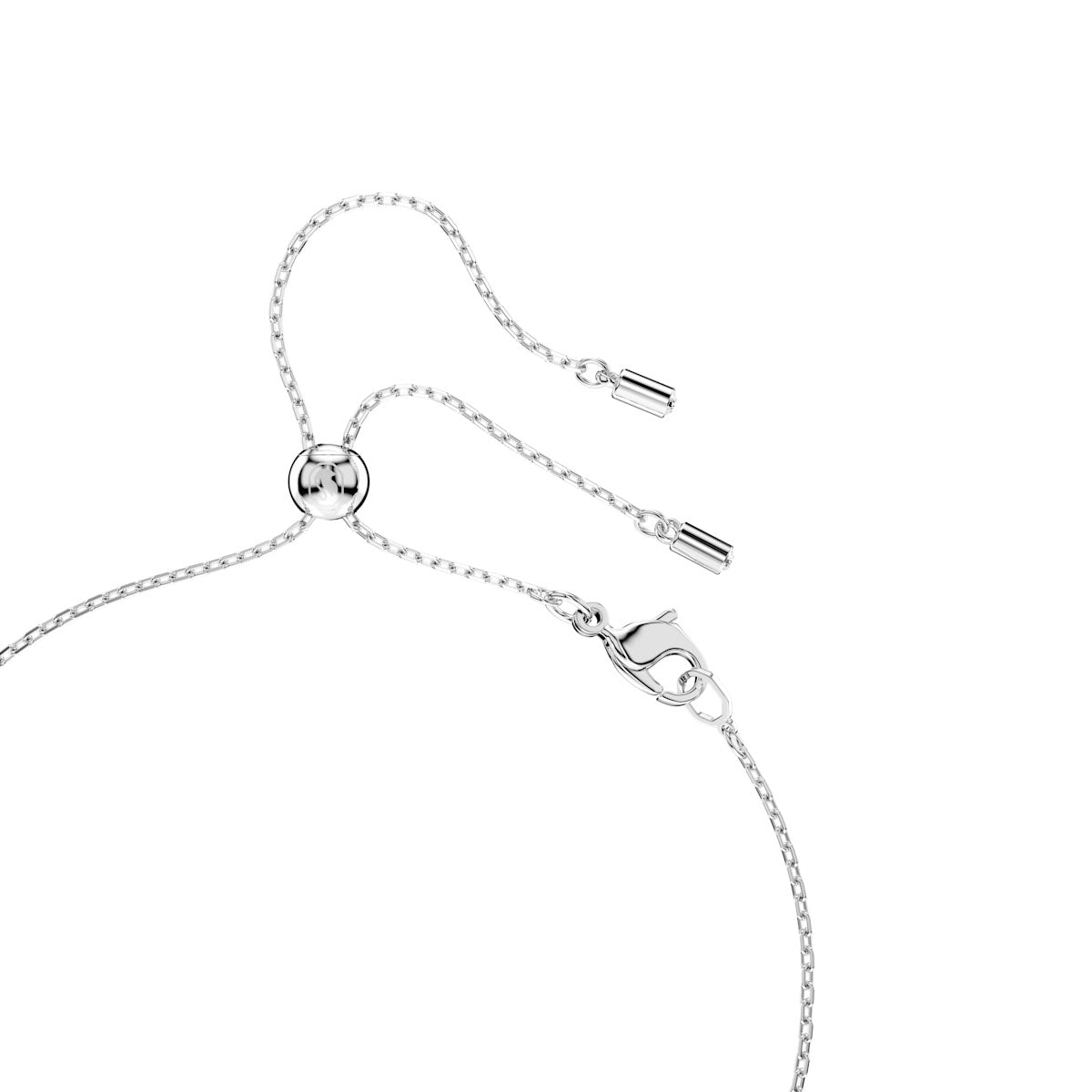 Mesmera set, Pear cut, Round cut, White, Rhodium plated