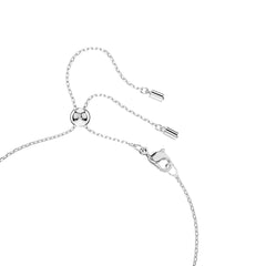 Mesmera set, Pear cut, Round cut, White, Rhodium plated