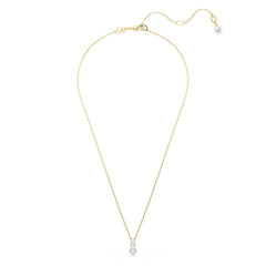 Stilla Attract pendant, Round cut, White, Gold-tone plated
