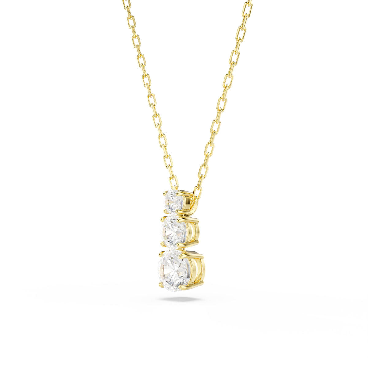 Stilla Attract pendant, Round cut, White, Gold-tone plated