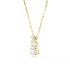 Stilla Attract pendant, Round cut, White, Gold-tone plated