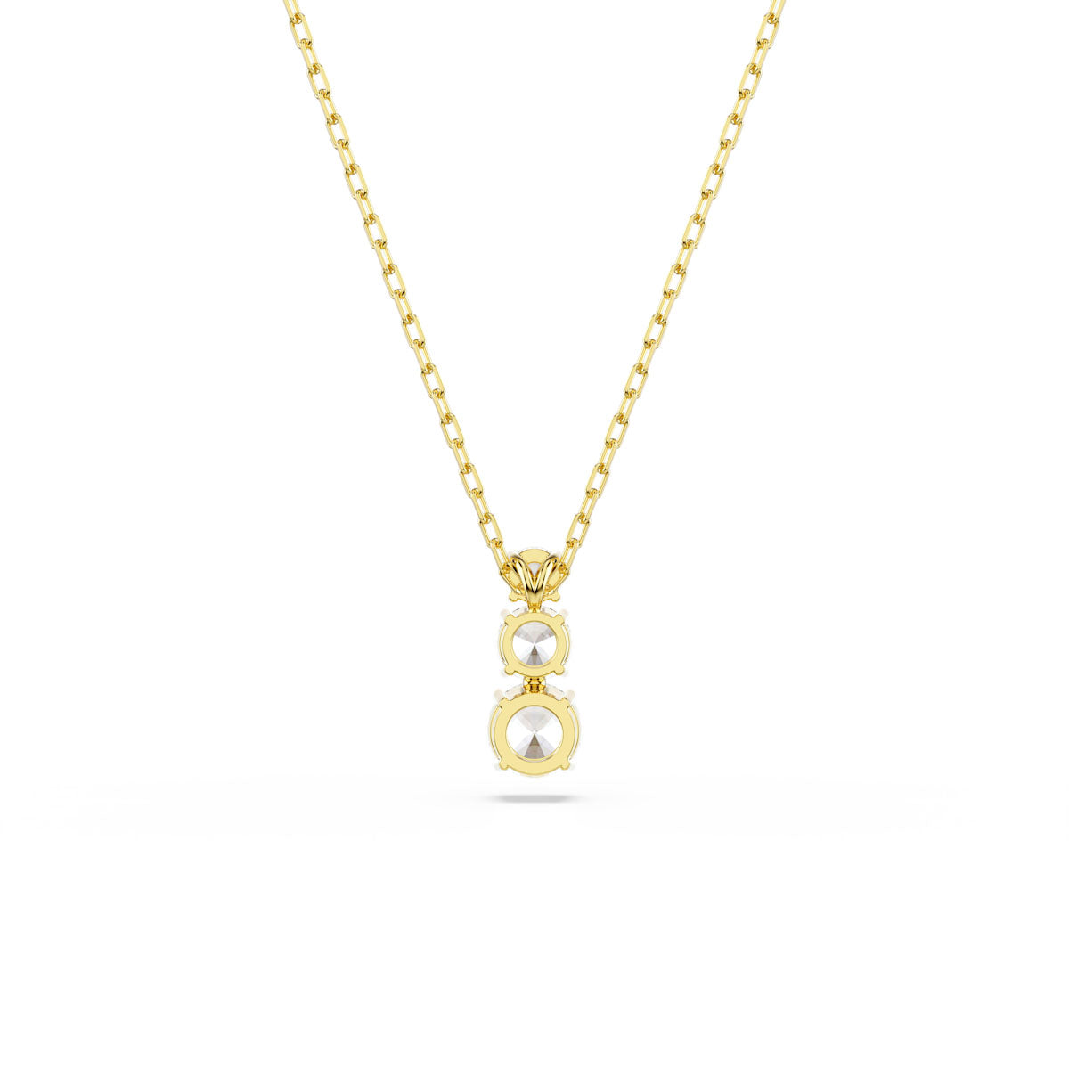 Stilla Attract pendant, Round cut, White, Gold-tone plated