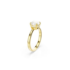 Stilla Attract cocktail ring, Round cut, White, Gold-tone plated