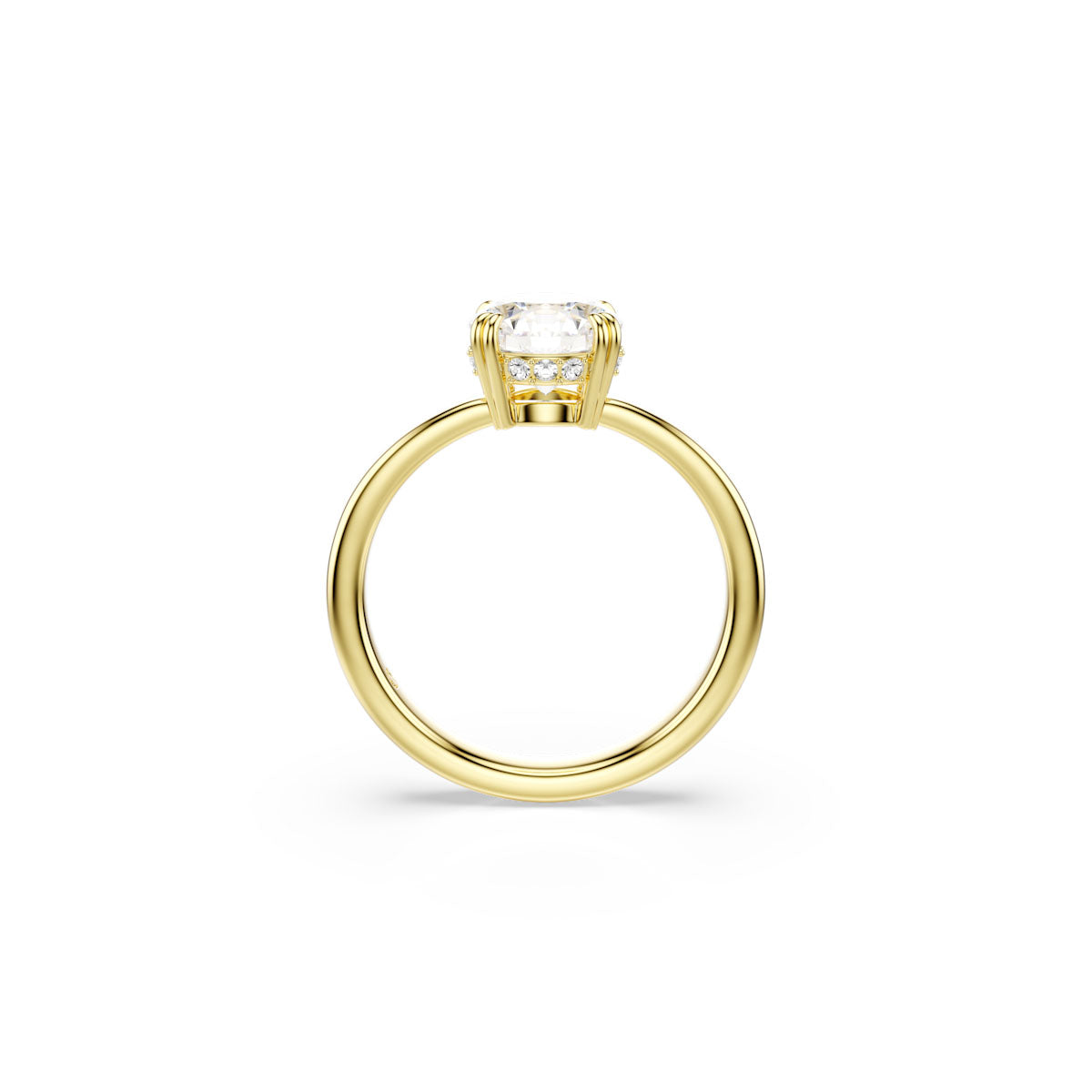 Stilla Attract cocktail ring, Round cut, White, Gold-tone plated