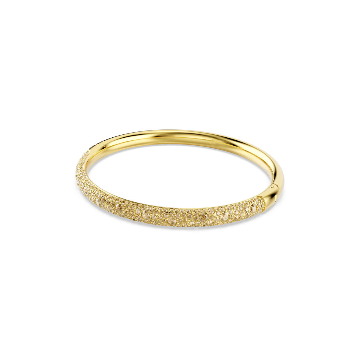 Sublima bangle, Snow pavé, White, Gold-tone plated