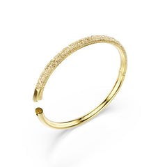 Sublima bangle, Snow pavé, White, Gold-tone plated