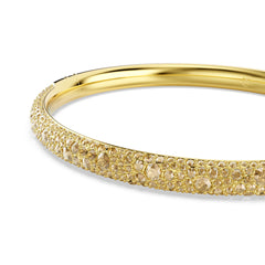 Sublima bangle, Snow pavé, White, Gold-tone plated