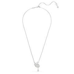 Swan Vienna pendant, Swan, White, Rhodium plated
