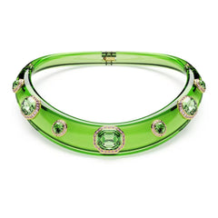 Dulcis Choker Mixed cuts, Green, Gold-tone plated