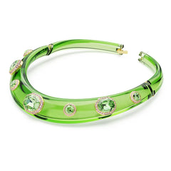 Dulcis Choker Mixed cuts, Green, Gold-tone plated