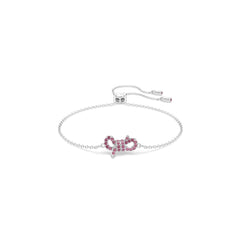 Lifelong Bow bracelet, Bow, Pink, Rhodium plated