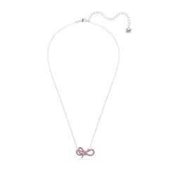 Lifelong Bow pendant, Bow, Pink, Rhodium plated