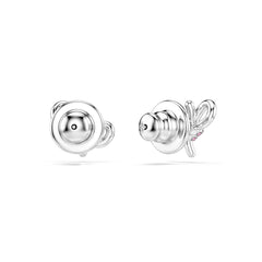 Lifelong Bow stud earrings, Bow, Pink, Rhodium plated