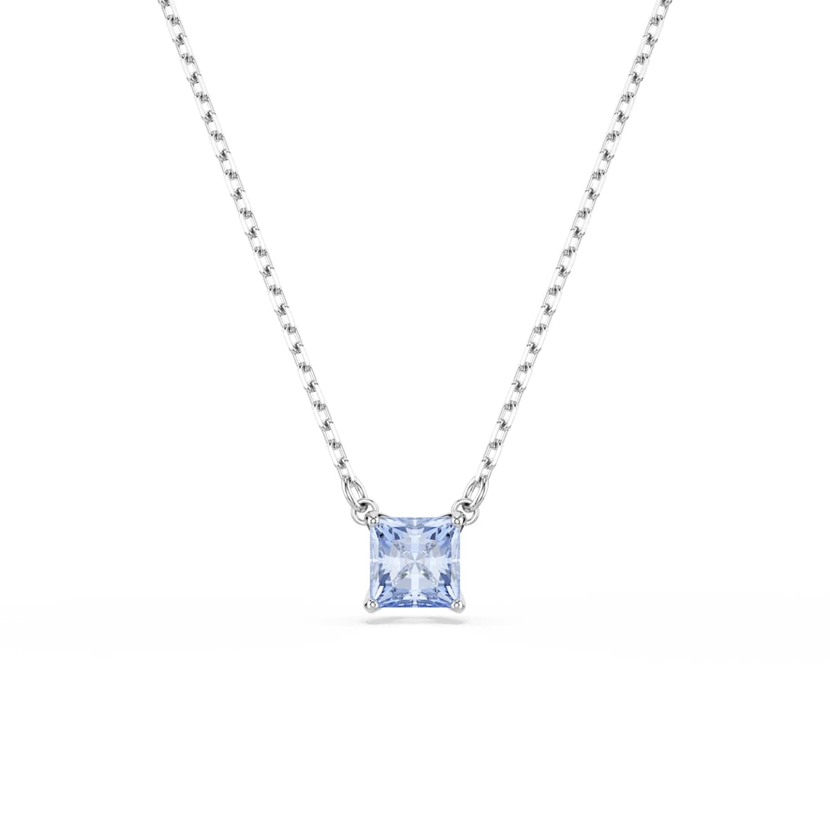 Matrix pendant, Square cut, Blue, Rhodium plated